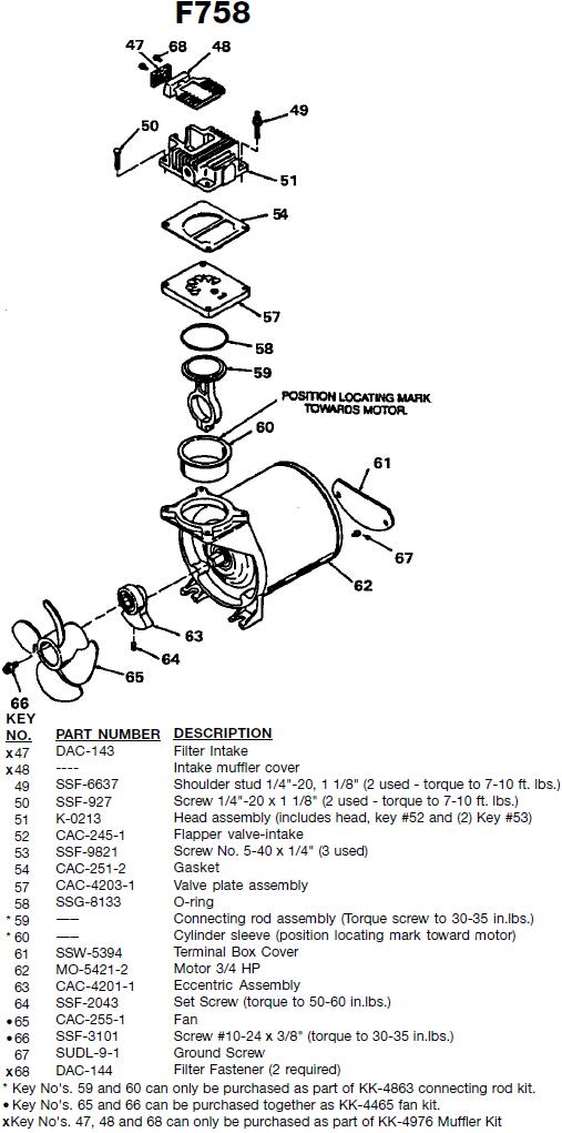 Devilbiss F758 Pump Breakdown